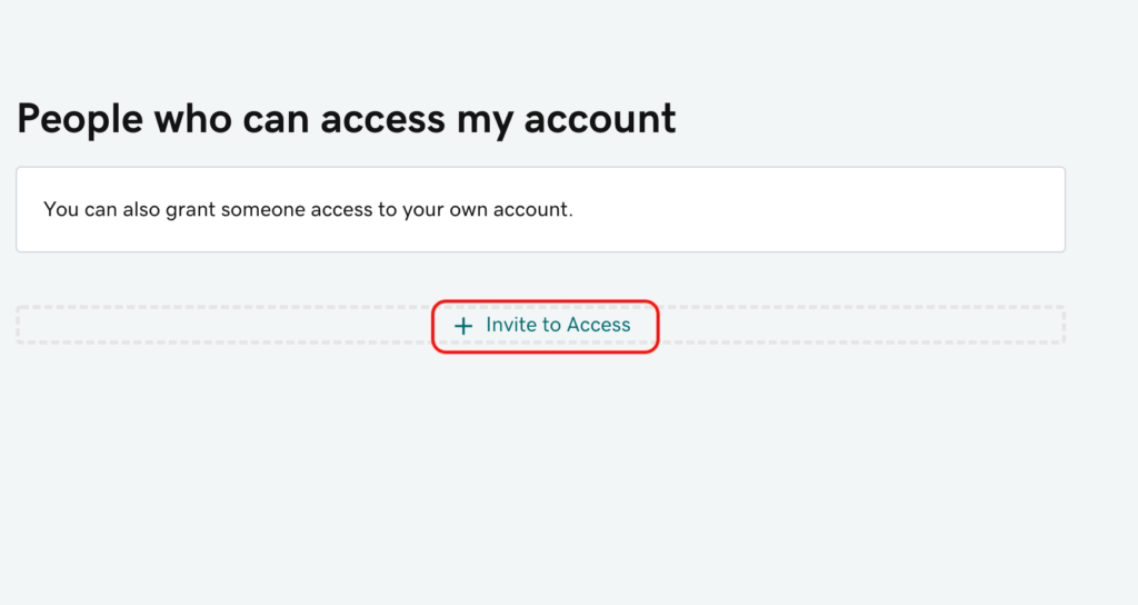 Select Invite to Access